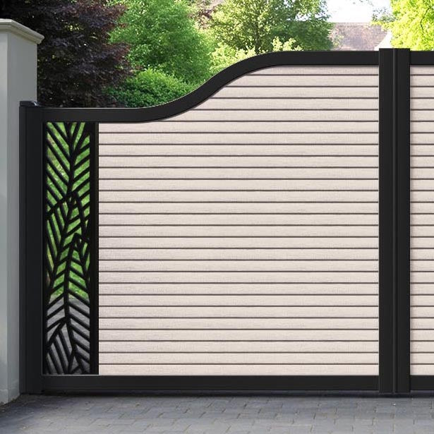 Hudson Habitat Curved Top Driveway Gate - Mid Stone - End Screen