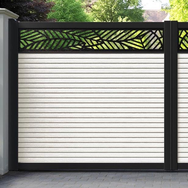 Hudson Habitat Straight Top Driveway Gate - Light Stone - Top Screen