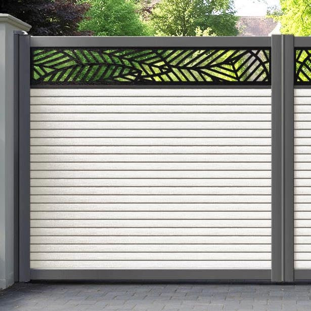 Hudson Habitat Straight Top Driveway Gate - Light Stone - Top Screen