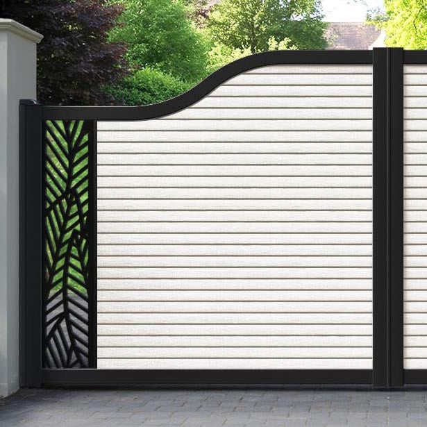 Hudson Habitat Curved Top Driveway Gate - Light Stone - End Screen