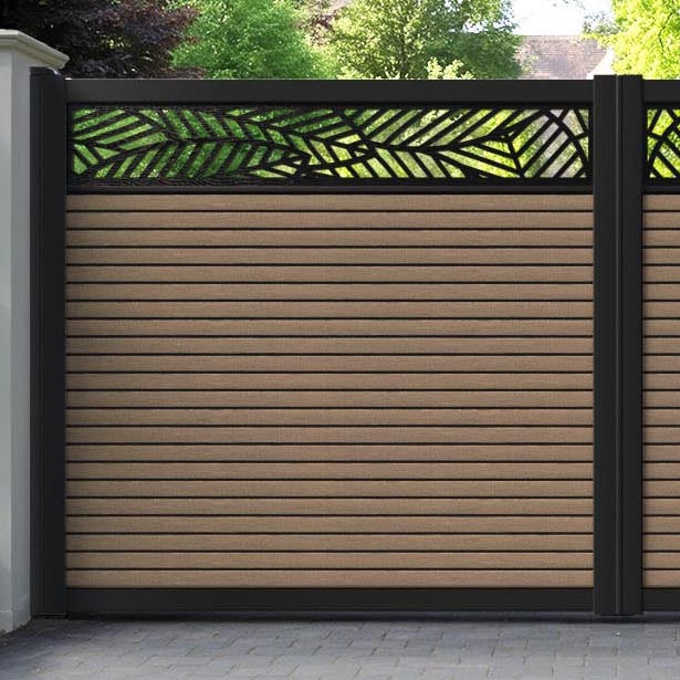 Hudson Habitat Straight Top Driveway Gate - Teak - Top Screen