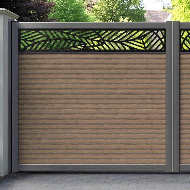 Hudson Habitat Straight Top Driveway Gate - Teak - Top Screen