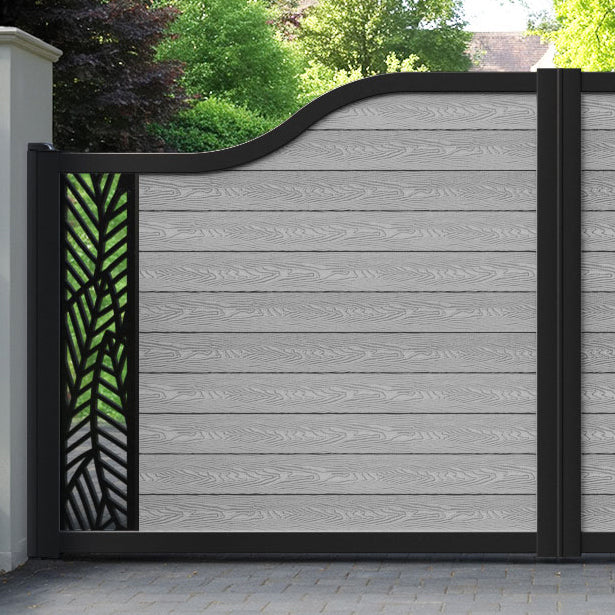 Classic Habitat Curved Top Driveway Gate - Light Grey - End Screen