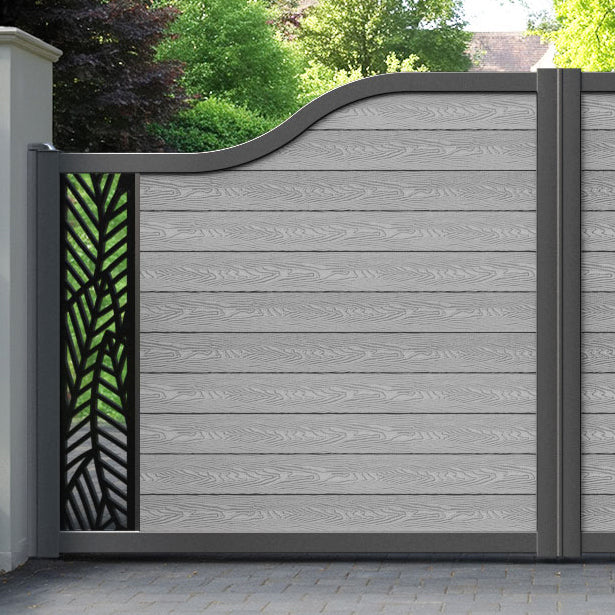 Classic Habitat Curved Top Driveway Gate - Light Grey - End Screen