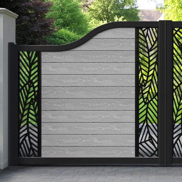 Classic Habitat Curved Top Driveway Gate - Light Grey - Middle & End Screen
