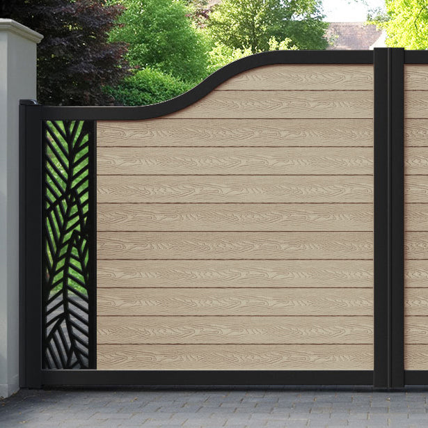 Classic Habitat Curved Top Driveway Gate - Light Oak - End Screen