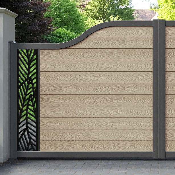 Classic Habitat Curved Top Driveway Gate - Light Oak - End Screen