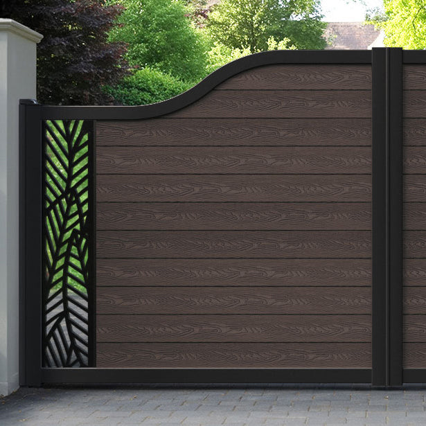 Classic Habitat Curved Top Driveway Gate - Mid Brown - End Screen