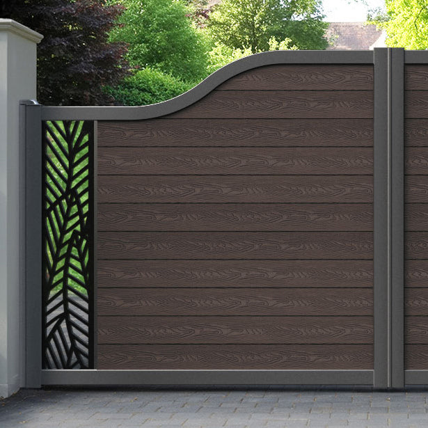 Classic Habitat Curved Top Driveway Gate - Mid Brown - End Screen