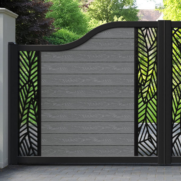 Classic Habitat Curved Top Driveway Gate - Mid Grey - Middle & End Screen
