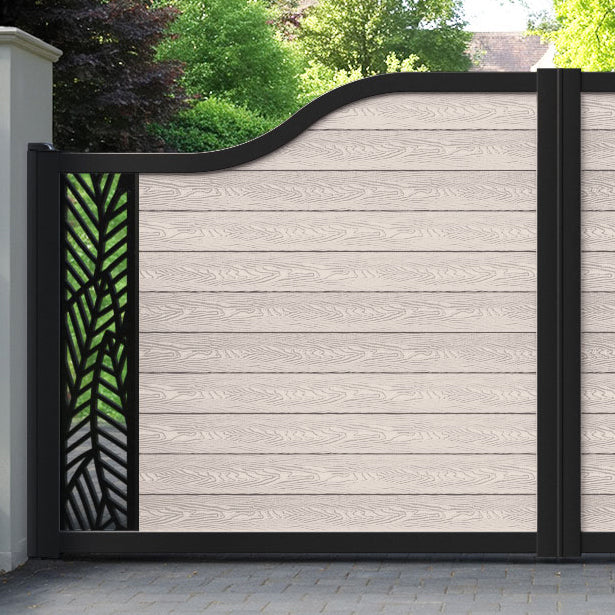 Classic Habitat Curved Top Driveway Gate - Mid Stone - End Screen