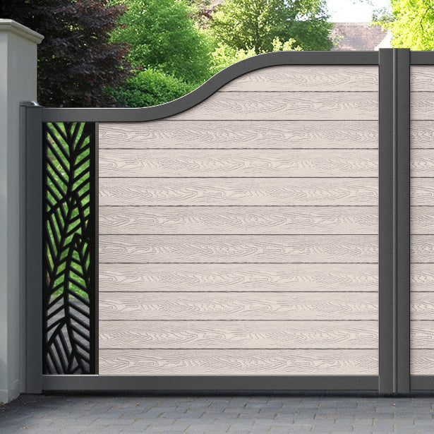 Classic Habitat Curved Top Driveway Gate - Mid Stone - End Screen