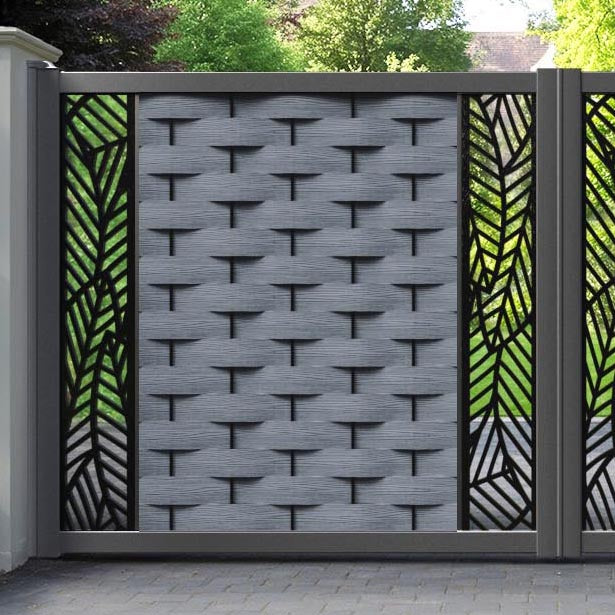 Ripple Habitat Straight Top Driveway Gate - Anthracite - Middle & End Screen