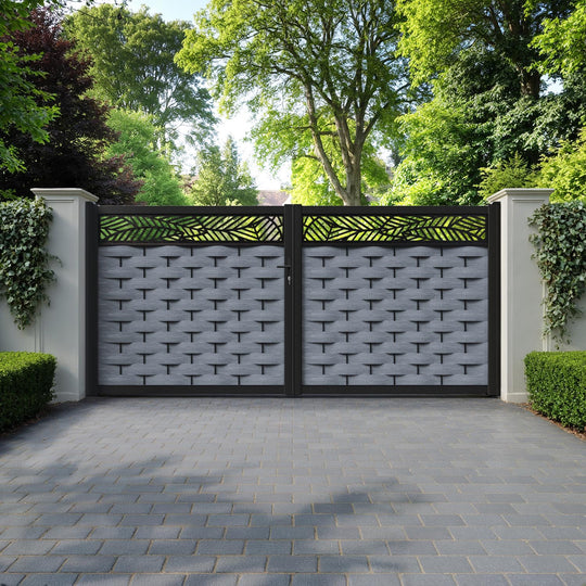 Ripple Habitat Straight Top Driveway Gate - Anthracite - Top Screen
