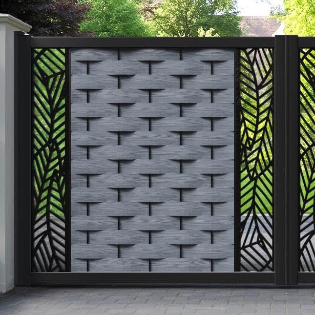Ripple Habitat Straight Top Driveway Gate - Anthracite - Middle & End Screen