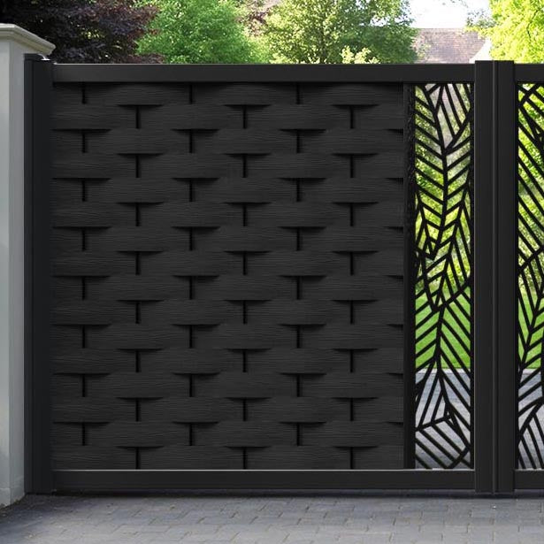 Ripple Habitat Straight Top Driveway Gate - Black - Middle Screen
