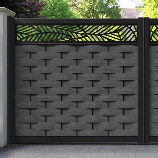 Ripple Habitat Straight Top Driveway Gate - Dark Grey - Top Screen