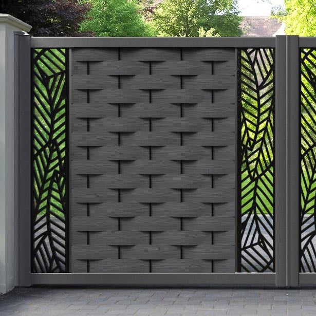Ripple Habitat Straight Top Driveway Gate - Dark Grey - Middle & End Screen