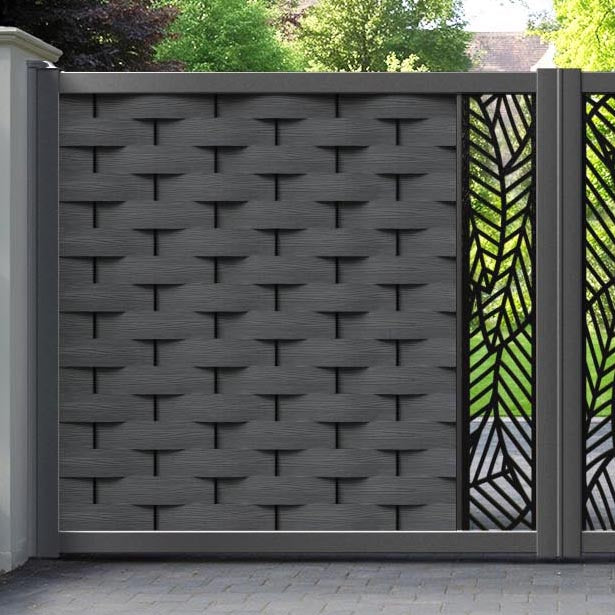 Ripple Habitat Straight Top Driveway Gate - Dark Grey - Middle Screen