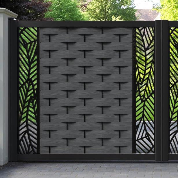 Ripple Habitat Straight Top Driveway Gate - Dark Grey - Middle & End Screen