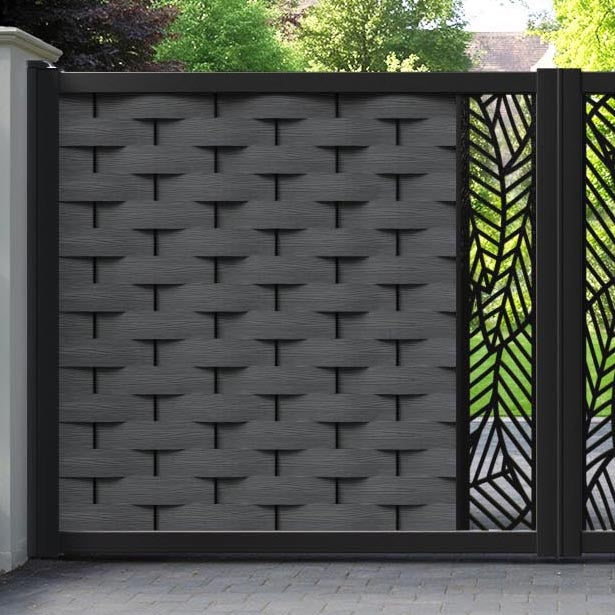 Ripple Habitat Straight Top Driveway Gate - Dark Grey - Middle Screen