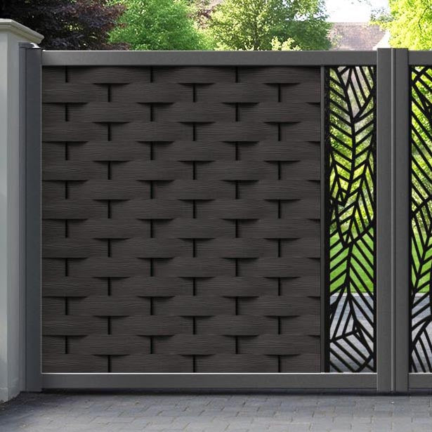 Ripple Habitat Straight Top Driveway Gate - Dark Oak - Middle Screen