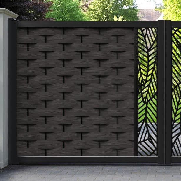 Ripple Habitat Straight Top Driveway Gate - Dark Oak - Middle Screen