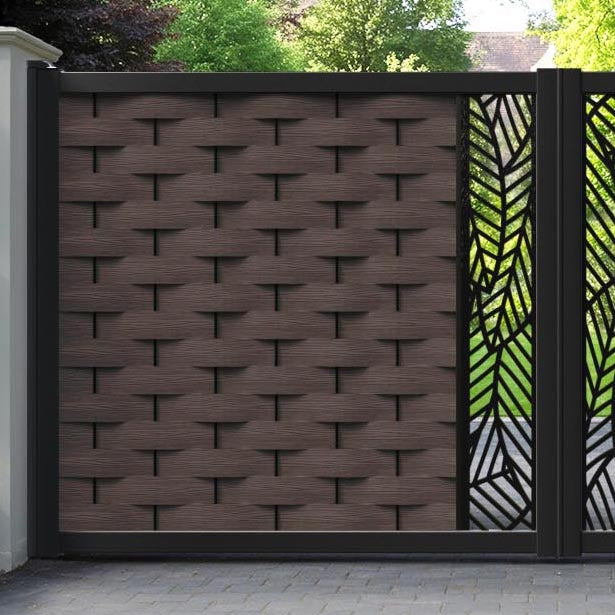 Ripple Habitat Straight Top Driveway Gate - Mid Brown - Middle Screen