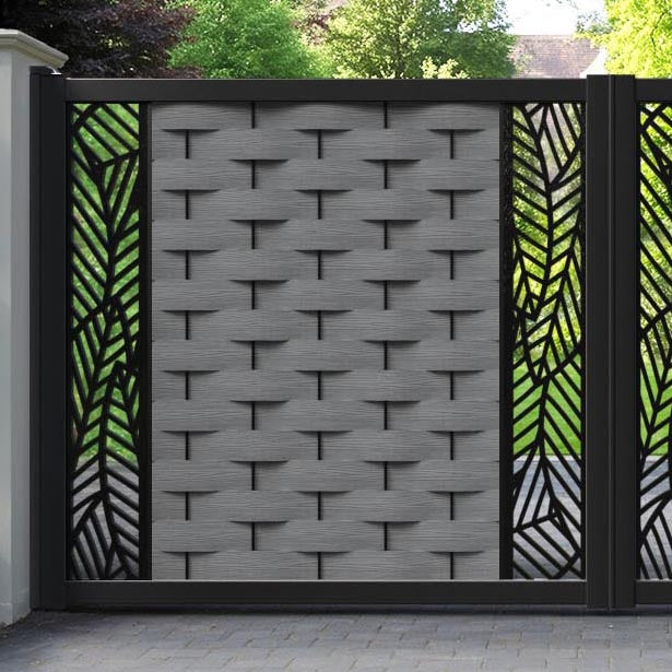 Ripple Habitat Straight Top Driveway Gate - Mid Grey - Middle & End Screen