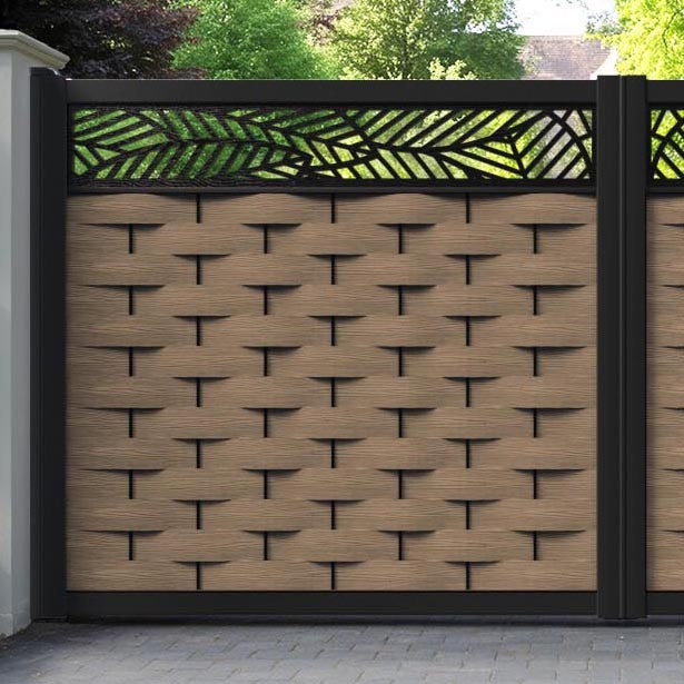 Ripple Habitat Straight Top Driveway Gate - Teak - Top Screen