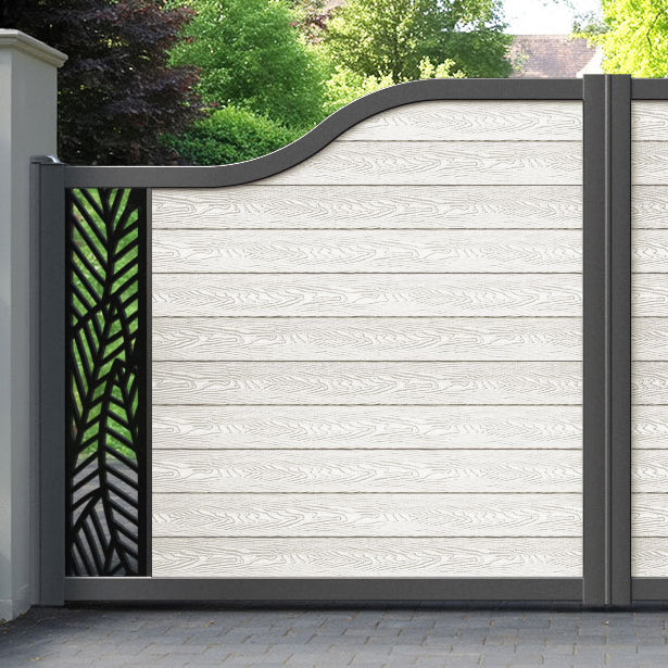 Classic Habitat Curved Top Driveway Gate - Light Stone - End Screen
