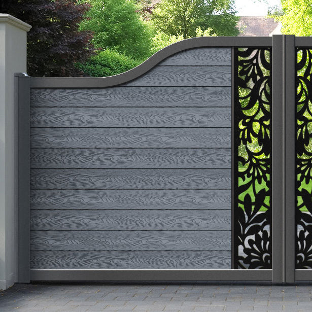 Classic Heritage Curved Top Driveway Gate - Anthracite - Middle Screen