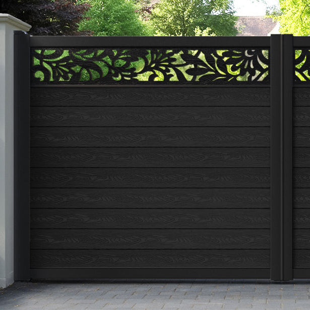 Classic Heritage Straight Top Driveway Gate - Black - Top Screen