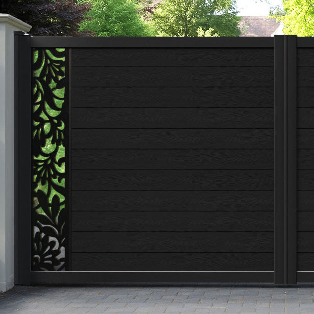 Classic Heritage Straight Top Driveway Gate - Black - End Screen