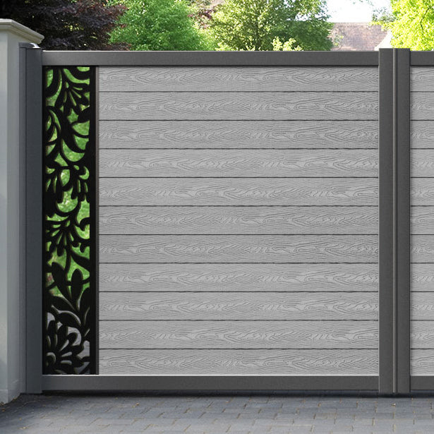 Classic Heritage Straight Top Driveway Gate - Light Grey - End Screen