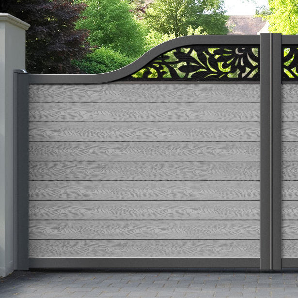 Classic Heritage Curved Top Driveway Gate - Light Grey - Top Screen