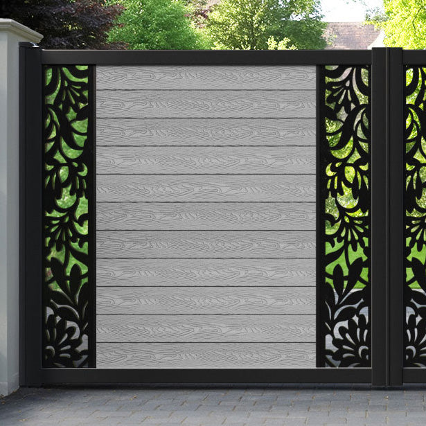 Classic Heritage Straight Top Driveway Gate - Light Grey - Middle & End Screen