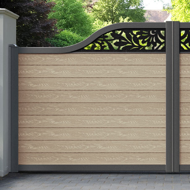 Classic Heritage Curved Top Driveway Gate - Light Oak - Top Screen