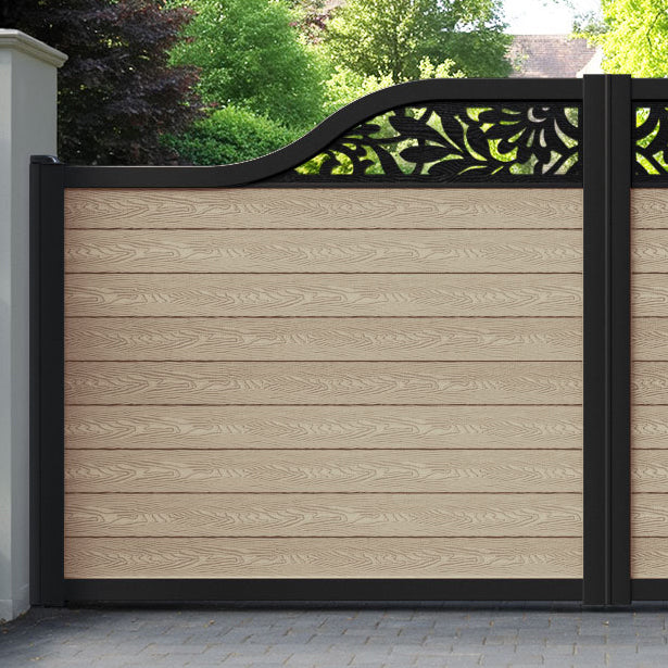 Classic Heritage Curved Top Driveway Gate - Light Oak - Top Screen