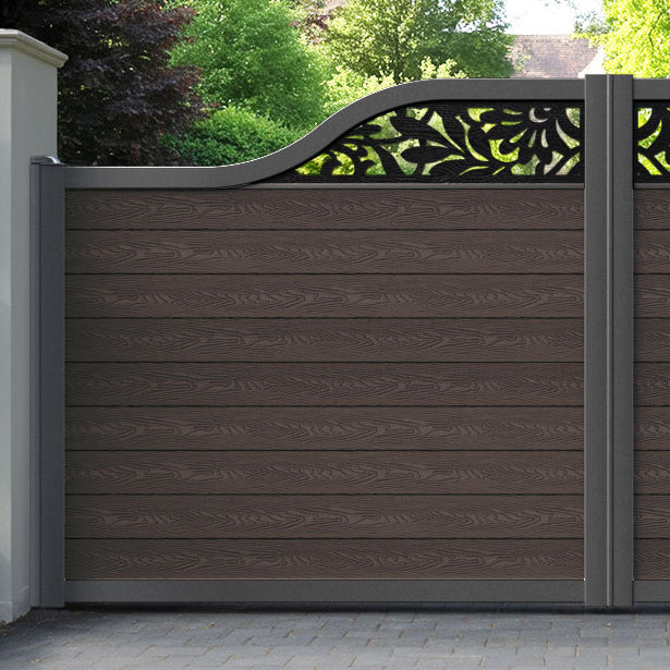 Classic Heritage Curved Top Driveway Gate - Mid Brown - Top Screen