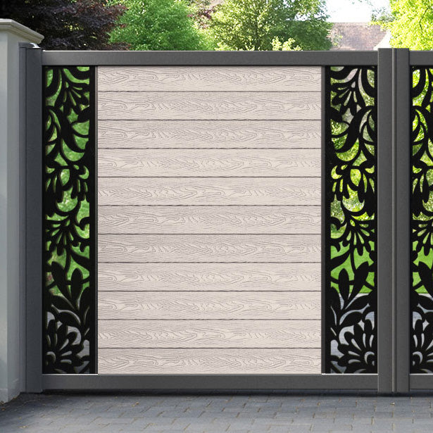 Classic Heritage Straight Top Driveway Gate - Mid Stone - Middle & End Screen