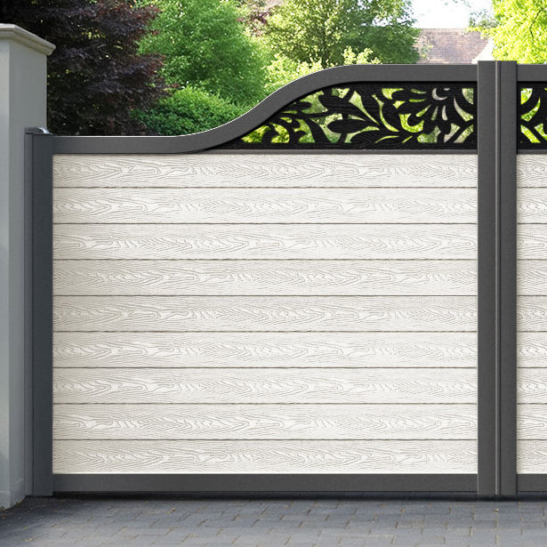 Classic Heritage Curved Top Driveway Gate - Light Stone - Top Screen