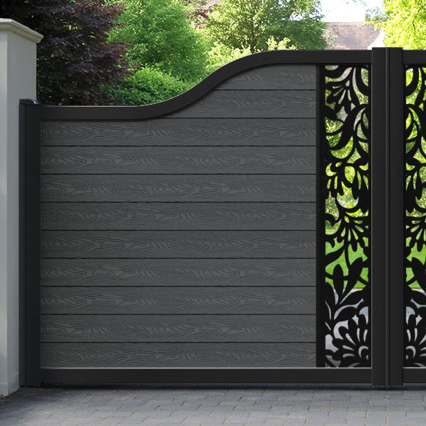 Classic Heritage Curved Top Driveway Gate - Dark Grey - Middle Screen