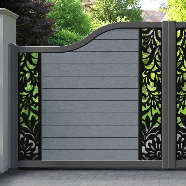 Fusion Heritage Curved Top Driveway Gate - Anthracite - Middle & End Screen