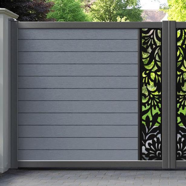 Fusion Heritage Straight Top Driveway Gate - Anthracite - Middle Screen