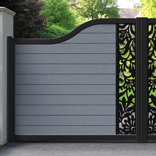 Fusion Heritage Curved Top Driveway Gate - Anthracite - Middle Screen