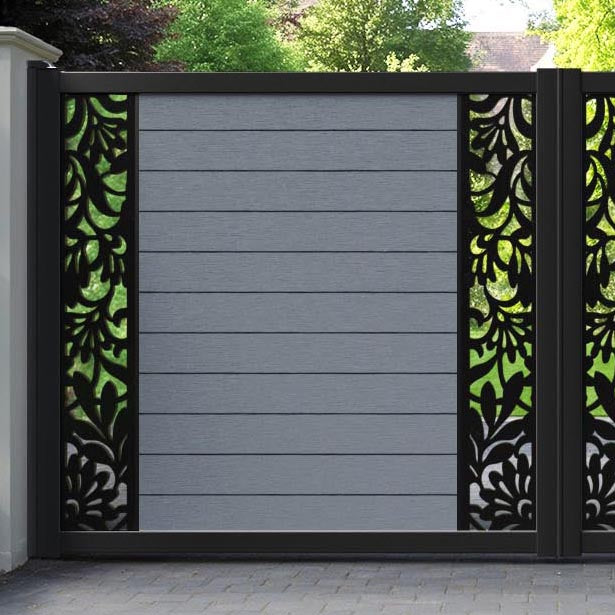 Fusion Heritage Straight Top Driveway Gate - Anthracite - Middle & End Screen