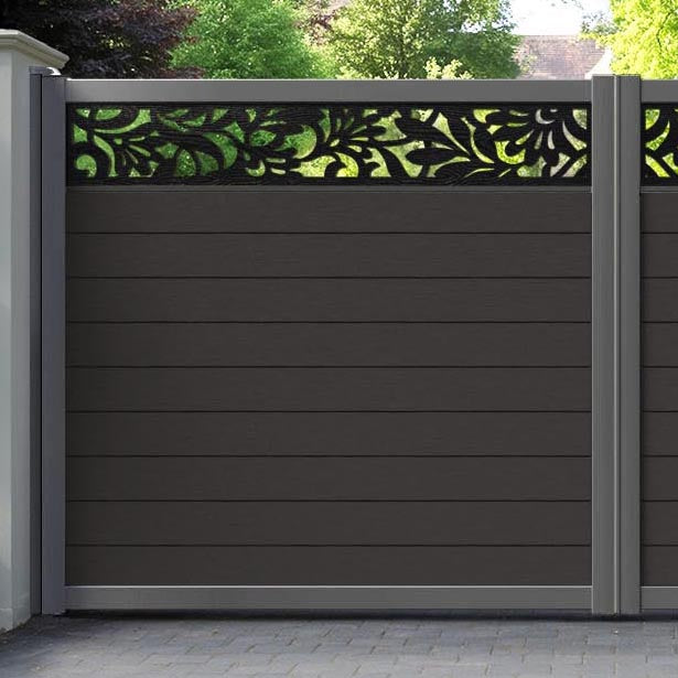 Fusion Heritage Straight Top Driveway Gate - Dark Oak - Top Screen
