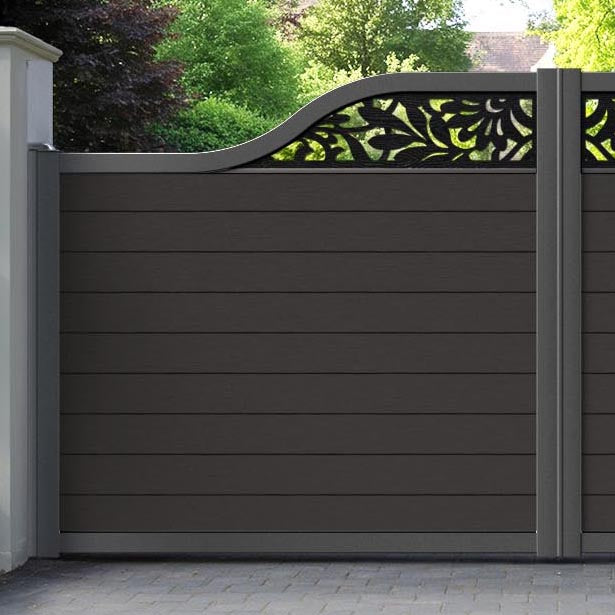 Fusion Heritage Curved Top Driveway Gate - Dark Oak - Top Screen