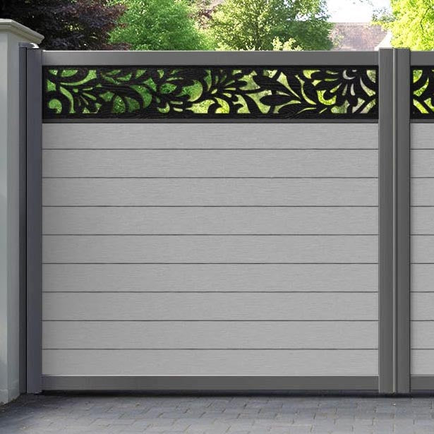 Fusion Heritage Straight Top Driveway Gate - Light Grey - Top Screen